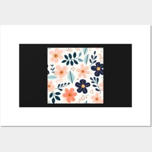 Seamless Floral Pattern Spring Flower Texture Posters and Art